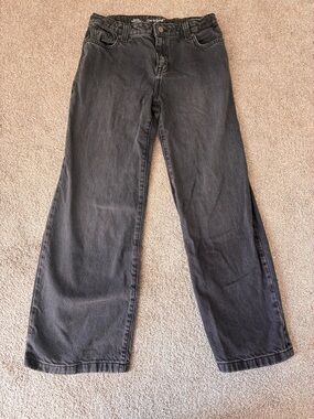 Black Wide-Leg Kids Jeans